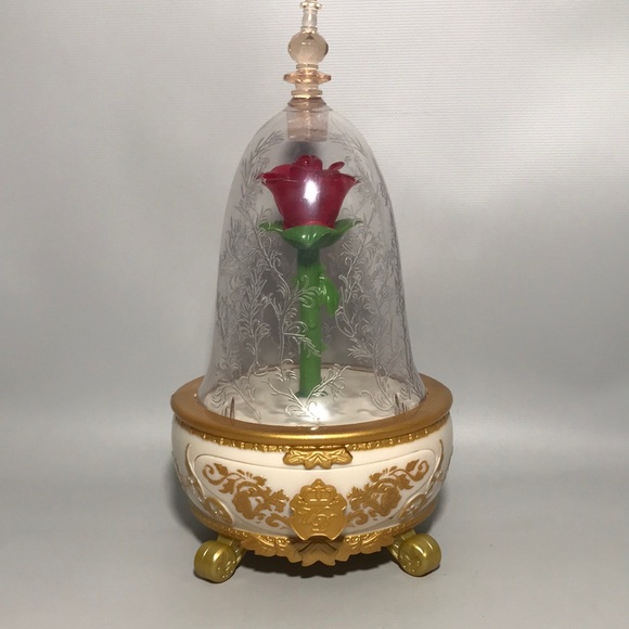 Disney Beauty & The Beast Enchanted Rose Musical Jewelry Box Light Up Rose - Picture 1 of 8